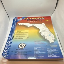 Map & Globe LLC Large Print Laminated Spiral Bound Florida Road Atlas