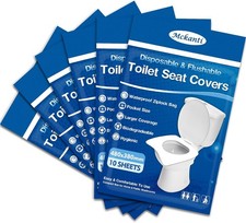 Toilet Seat Covers Disposable - 60 Pack XL Flushable Paper Toilet Seat Covers