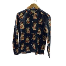 WACKO MARIA Long-Sleeve Cotton Shirt Black All-Over Pattern