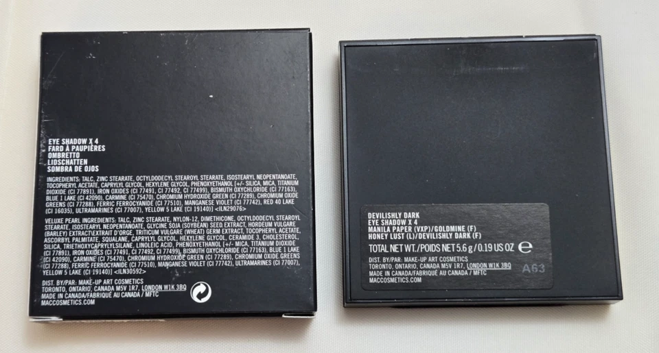 MAC Eyeshadow Quad Devilishly Dark, Goldmine, Honey Lust, Manila Paper FAST SHIP - Image 3 of 4