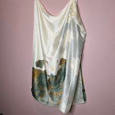 Silk oversized scarf shawl beach coverup lotus floral print