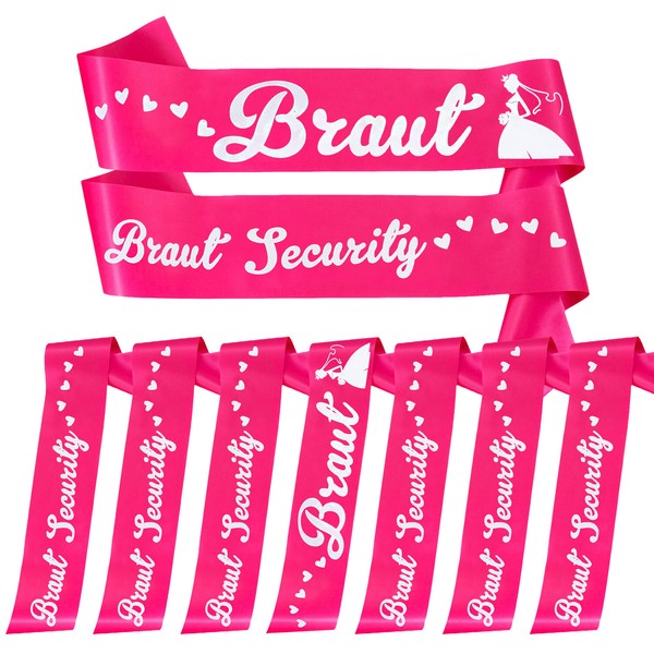 Braut + Braut Security SchäRpe Set Junggesellinnenabschied Jga Hen Party Pink-image
