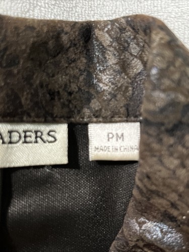 Bamboo Traders Jacket Size Petite Medium. PM Snakeskin Print Copper Brown Gold - Picture 8 of 13