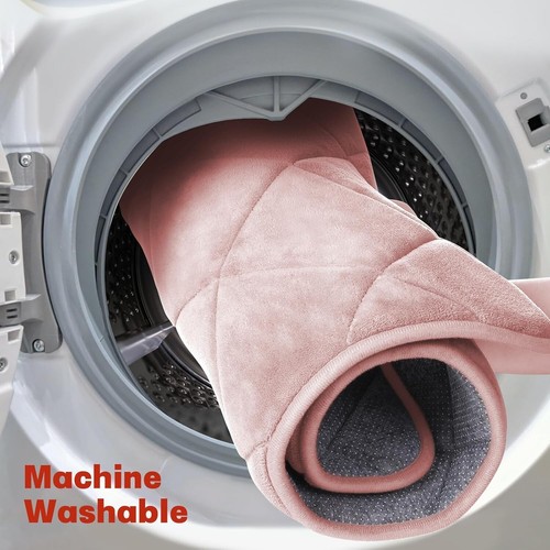 Stylish Pink Bathroom Rugs Set - Soft Memory Foam & Non-Slip Design for Safety - Picture 9 of 10