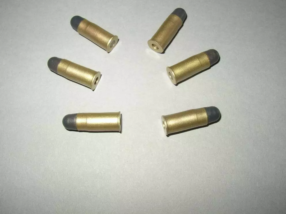 Mattel Shooting Shell 45 Plastic BRASS COLORD CASE DARK POINT