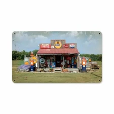 GAS STATION GULF SINCLAIR SHELL PEPSI HEAVY DUTY USA MADE METAL ADVERTISING SIGN