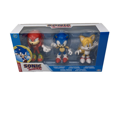 Jakks Sonic the Hedgehog Heroes Collection 3 Pack w/ Knuckles & Tails 4'' Figures