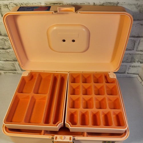 90s Caboodles Gemstone Jewelry Organizer Carrying Case #2410 Peach/Pink - Picture 10 of 19