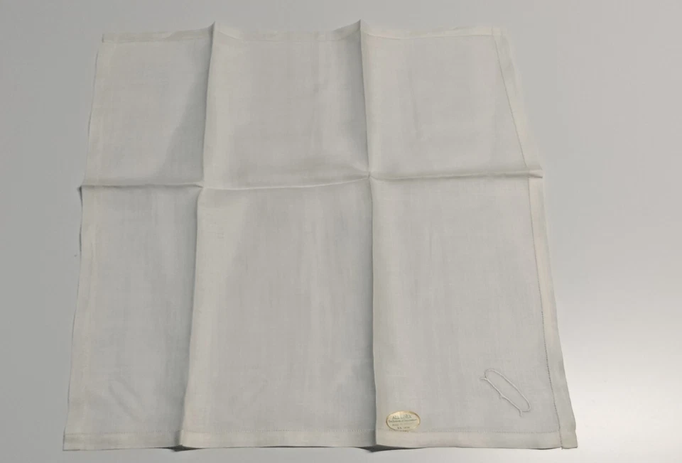 White Irish Made Linen Men'S Handkerchief with Name Initials(16X16) 6 Pack - Image 2 of 3