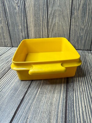 Vintage Tupperware Square Yellow Container With Lid 1362-29 | eBay
