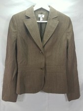 Ann Taylor Loft Suit Jacket Brown Blazer Size 4 100 Percent Wool