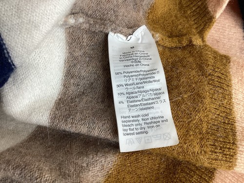 Madewell Alpaca Wool Blend M Long Open Cardigan Lightweight Grey Navy Brown - Picture 4 of 12