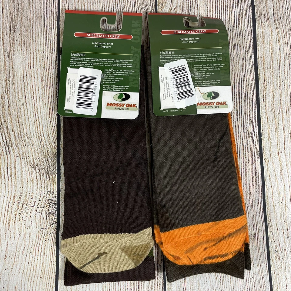 Mossy Oak Socks Hunting Two Pairs Green and Orange Color - Image 2 of 2