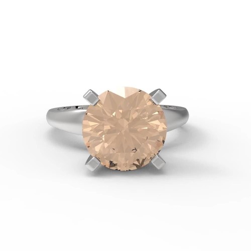 2.5Ct Round Cut Yellow Moissanite Solitaire Engagement Ring, 14K White Gold - Video 1 of 1