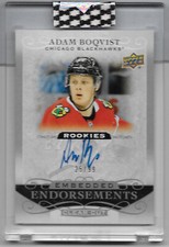 2019-20 Adam Boqvist Upper Deck Clear Cut Embedded Endorsements Rookie Auto /99