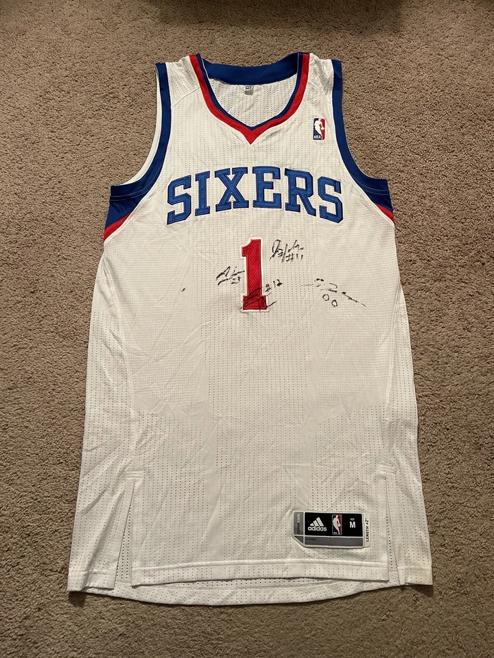 2010 Adidas Philadelphia 76ers Chris Birdman Andersen #1 Jersey Authentic REV30 - Image 3 of 4