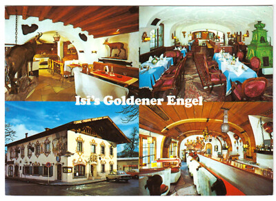 AK, Garmisch-Partenkirchen, Restaurant Isi's Goldener Engel, vier Abb., um 1988