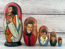 Famous Musicians Nesting Doll 7.08'' Hand Crafted Ukrainian Doll 5 pcs