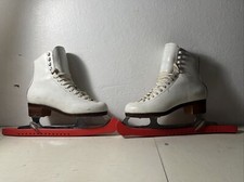 JCP Ice Skates Sheffield Steel Fiesta Silver Blades Shoes Size 4 1/2 B