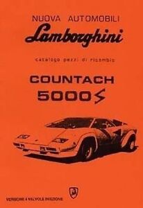 LAMBORGHINI Countach 5000 4v Car Parts manual (4 Valve) Catalogue Book