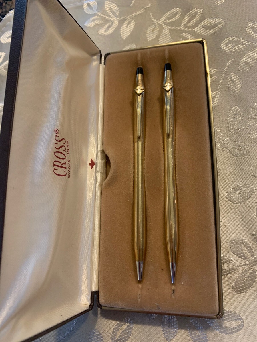 お値下げ！CROSSボールペン 10кт.GOLD FILLEDアンティーク Vintage Cross 10k Goldfilled Pen And Pencil Set