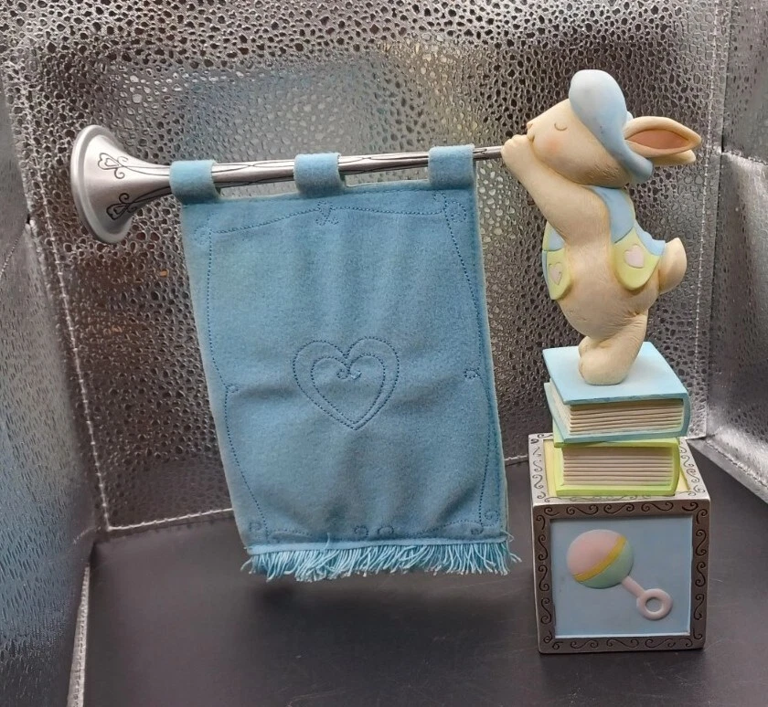 Figura Bloques de Fotos Anuncio de Nacimiento Niño Cuerno de Conejo Blanco Sello Foto 2 de 4