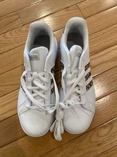 Adidas Grand Court FZ3510 Unisex White Synthetic Leather Lace Up Youth Size 5