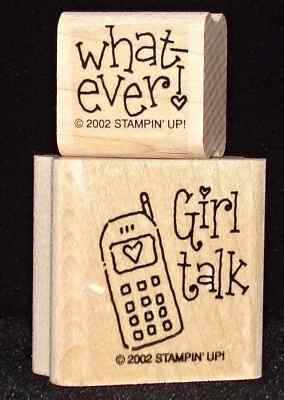 Cell Phone & What-ever! Single Stamps 2pc Stampin Up Girlfriends Accessories Set