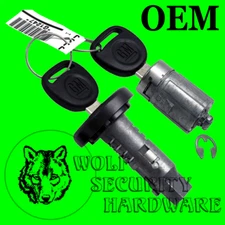 GM Ignition Key Switch Lock Cylinder Tumbler Barrel & Single Door Set 2 GM Keys