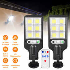 2x LED 6000W Solarleuchte Außen Lampe mit Bewegungsmelder Fluter Strahler Licht