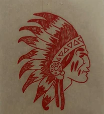 Original Vintage Antique Native American Iron On Transfer