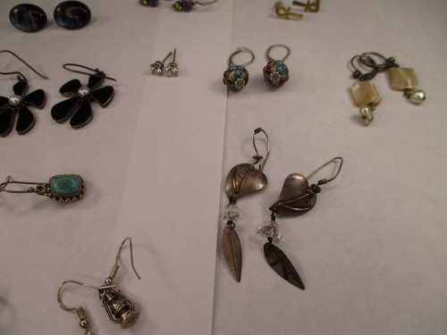 VINTAGE STERLING SILVER JEWELRY EARRINGS PAIRS NOT SCRAP USEABLE 48.1 GRAMS - Picture 17 of 18