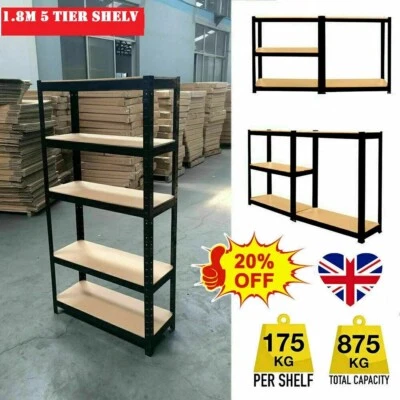 JUPITER JX 5 Tier Racking Heavy Duty Garage Shelving Storage Shelves Boltless Steel Unit