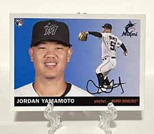 JORDAN YAMAMOTO 2020 Topps Archives 1955 Style Base Card Marlins RC #91