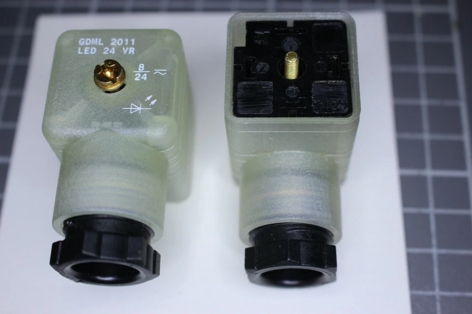 3 Stück Hirschmann Ventilstecker 3polig GDML 2011 LED 24 VR