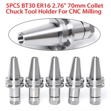 5PCs BT30 ER16 2.76inch 70mm Collet Chucks Tool Holder Balance 12000RPM M12 NEW