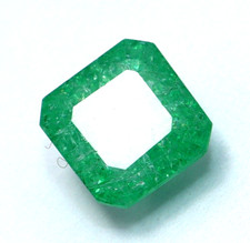 6.30 Ct Natural Asscher Cut Colombian Green Emerald Certified Loose Gemstone