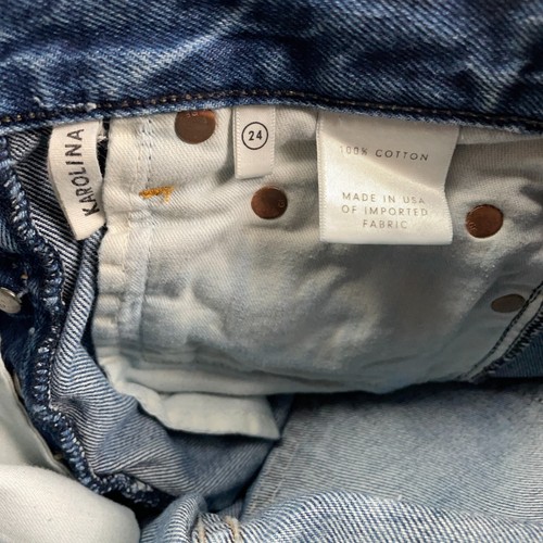 GRLFRND Karolina Jeans Women's Size 24x25 Mid-Rise Slim Cropped Raw Hem Denim - Picture 11 of 18
