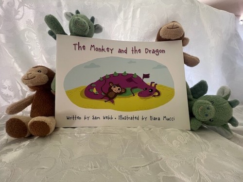 Great Gift ! Children's Books personally signed . Monkey & Dragon set of 2 books - Picture 2 of 7