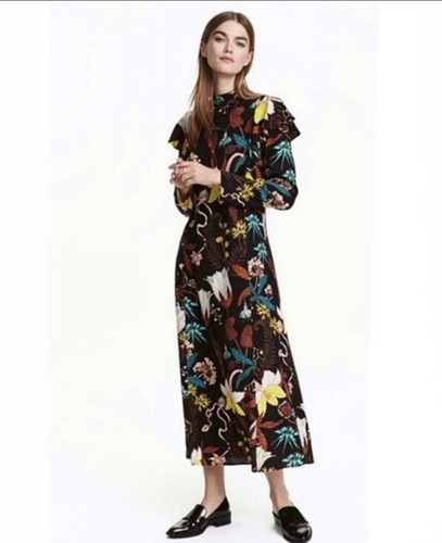 H\u0026M Beautiful Floral Ruffle Crepe 