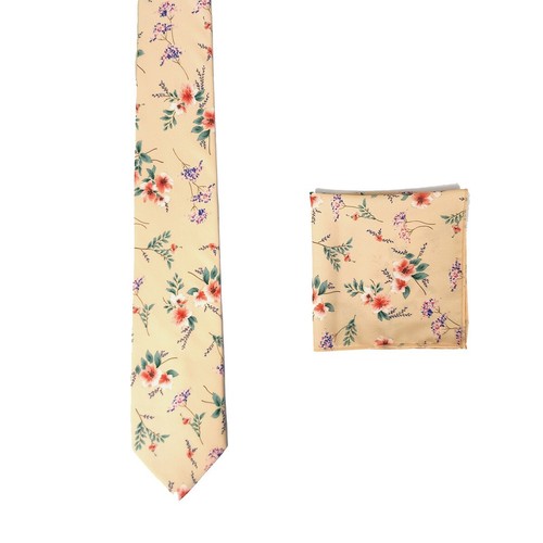 Romario Manzini® Men's Cotton Floral Standard Necktie with Handkerchief - Picture 5 of 63