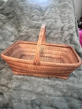 Antique Chinese Bamboo Gathering Basket with Handle