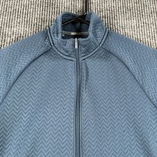 Adidas Womens Sweatshirt Medium Blue Long Sleeve Full Zip Quilted Mock Neck
