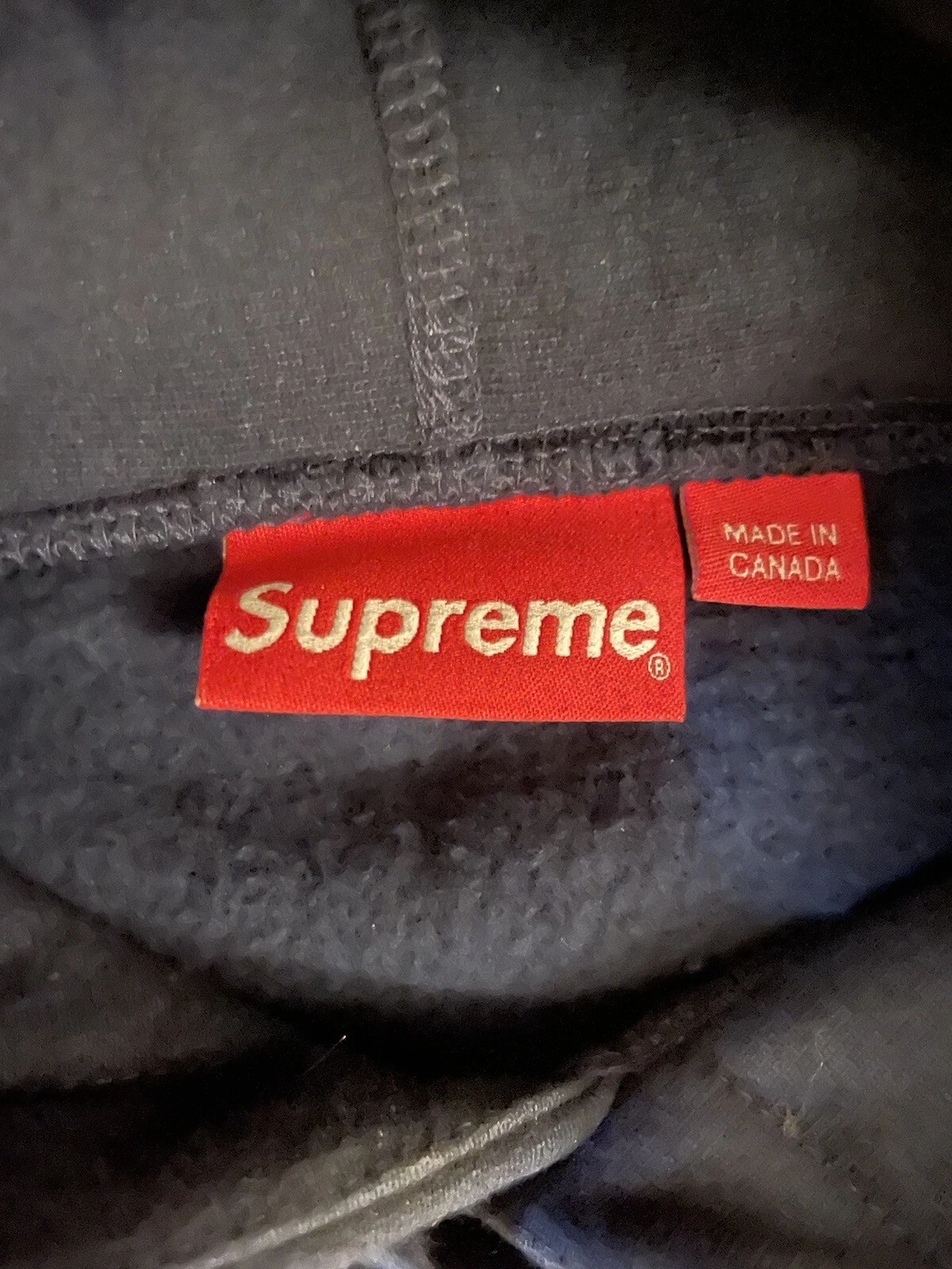 Felpa con cappuccio Supreme Box Logo 2016 FW16 Navy Vintage Bogo Hoodie rara