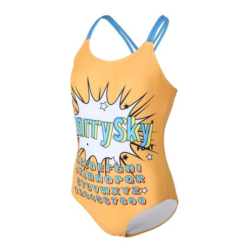 Kids Girls Swimsuit Leotard Swimwear Open Back Beachwear Training One-piece - Picture 48 of 68