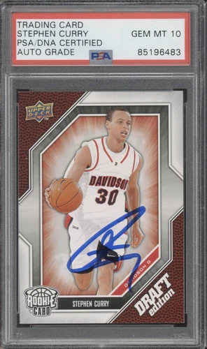2009 Upper Deck Draft #34 Stephen Curry RC Rookie Gem Mint PSA DNA 10 Auto