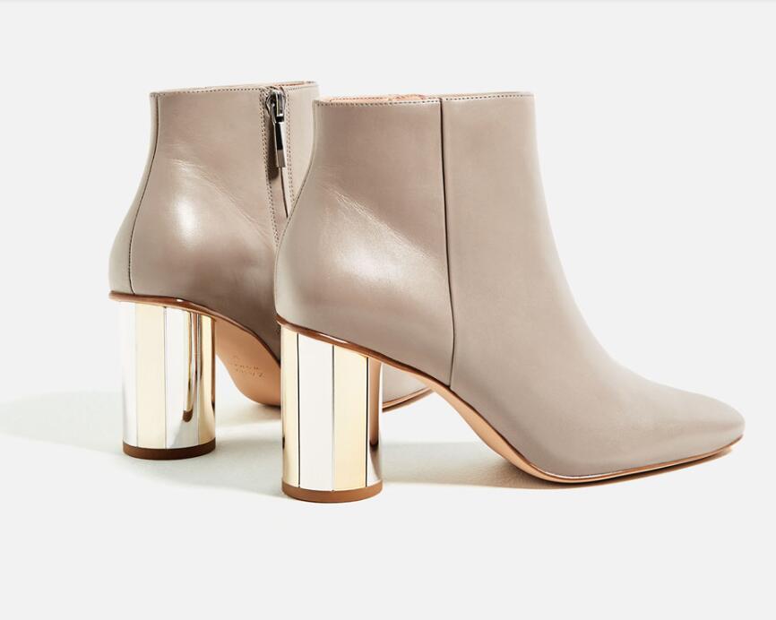 Hot Selling Fashion Womens Chunky High Heel Round Toe Ankle Boots Leather Zipper Hot Selling Fashion Womens Chunky High Heel Round Toe Ankle Boots Leather Zipper