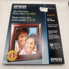 Epson Ultra Premium Photo Paper GLOSSY 8.5X11 Inches, 50 Sheets S042175 White