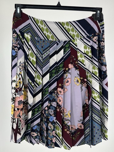 Tory Burch Bedruckter Plissee Patchwork Blumen Rock Gr. 12 Neu - Bild 1 von 8