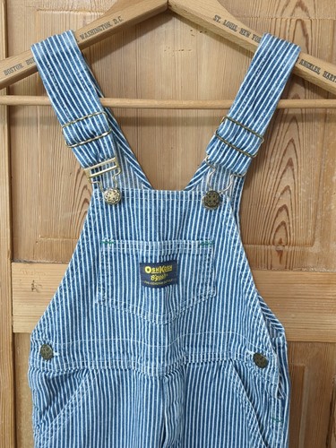 Vintage OshKosh B'gosh Vestbak Railroad Stripe Denim Overalls Size 6 - Picture 3 of 6